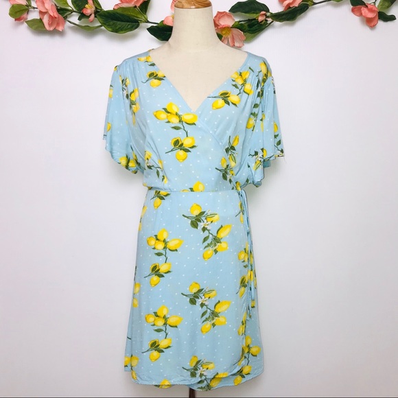 plus size lemon print dress